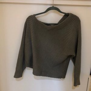 Off the shoulder sweater.